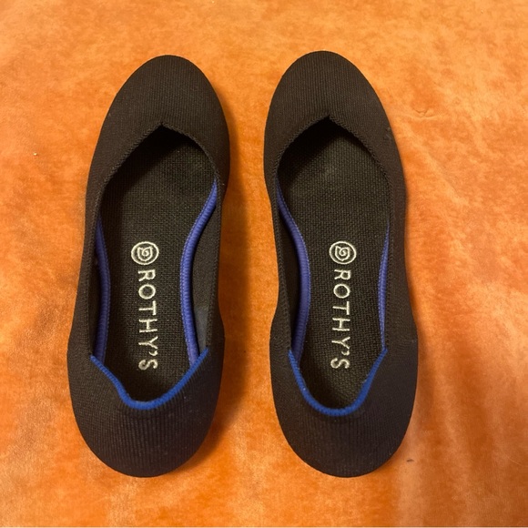 ROTHY’S The Flat Round Toe Ballet Shoes Black Slip On Women's 8.5 - Picture 3 of 9